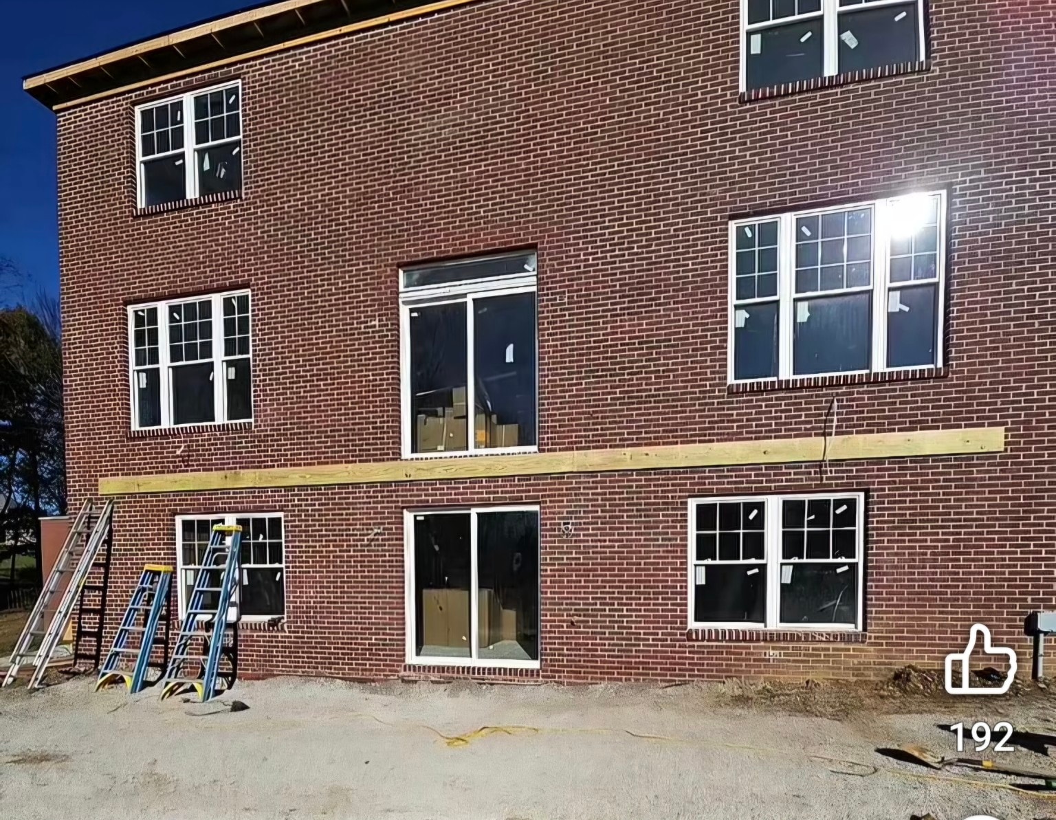Three-level Trex deck — starting point, ledger and foundation